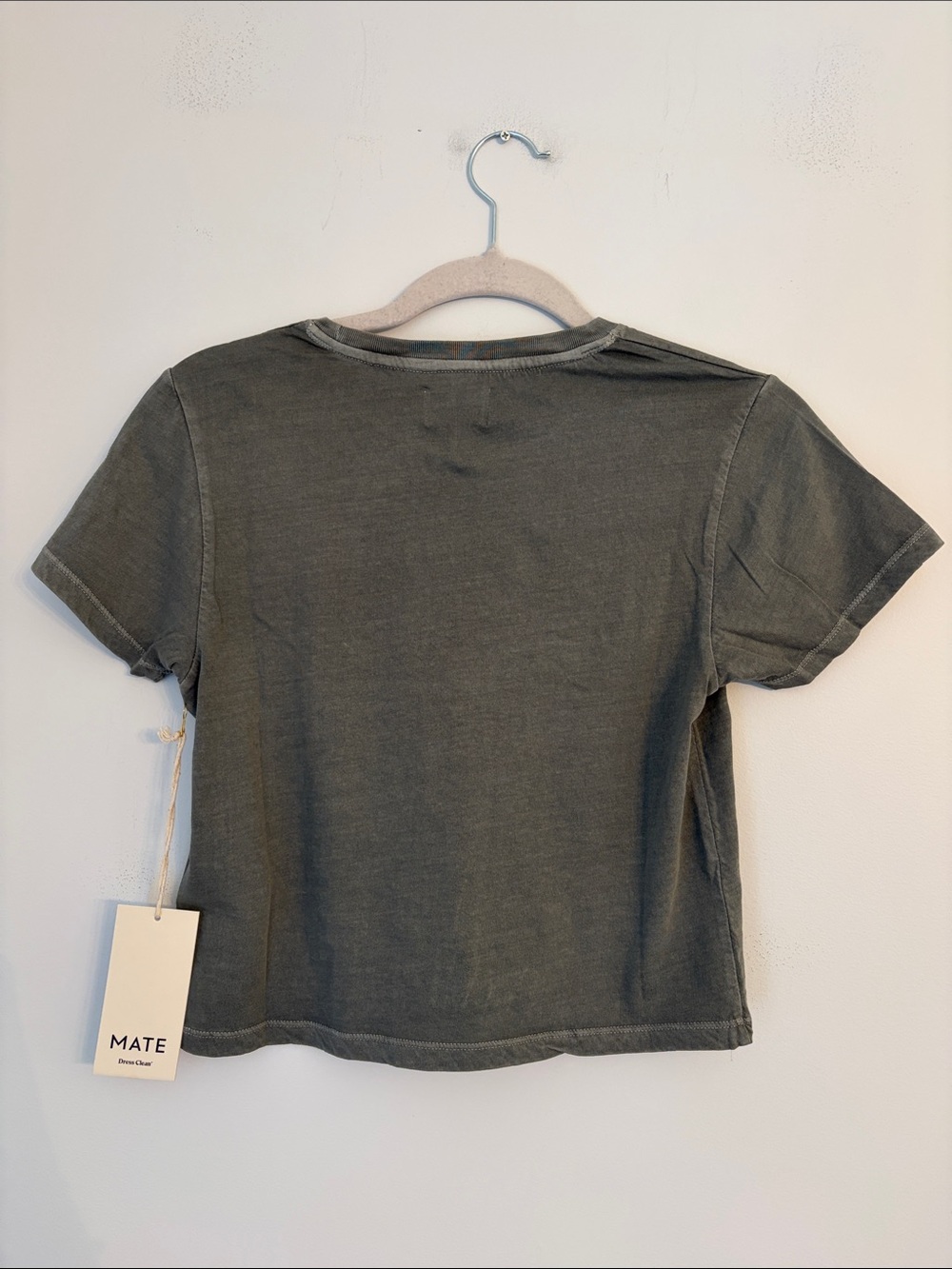 Mate the Label Cropped Shrunken Crewneck Tee in Forest NWT - Picture 5 of 5